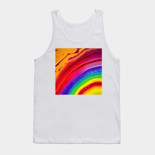 Liquid Colors Flowing Infinitely - Heavy Texture Swirling Thick Wet Paint - Abstract Inspirational Rainbow Drips Tank Top